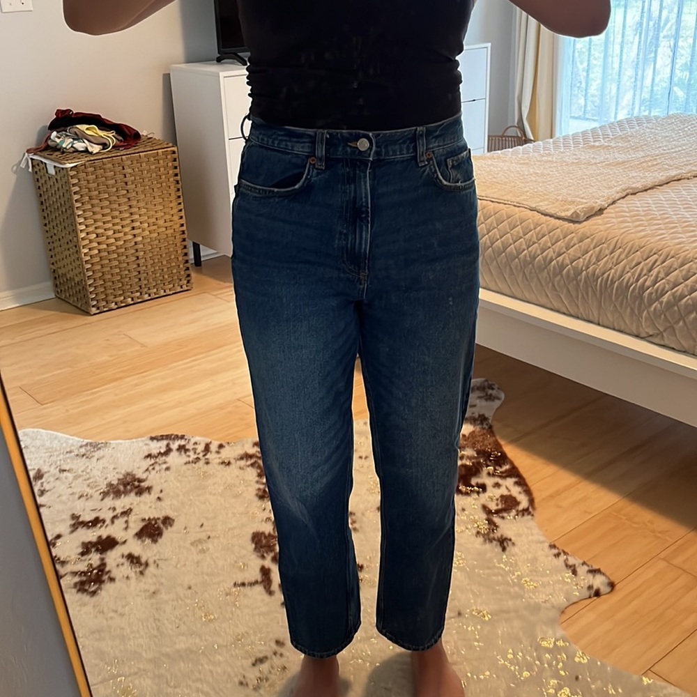 Zara straight leg jeans dark wash
